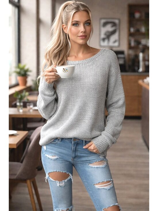 Forever 21 Sweaters - Forever 21 Medium Gray Sweater Marled Knit Slouchy Relaxed Cozy Grunge Core Chic